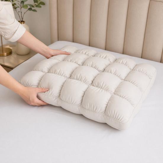 Everyday Use Pillow Puff Cooling Pillow, Soft Breathable Quilted Sleeping Machine Cool Touch Washable, Fluffy Cloud-like for Side And Back Sleepers
