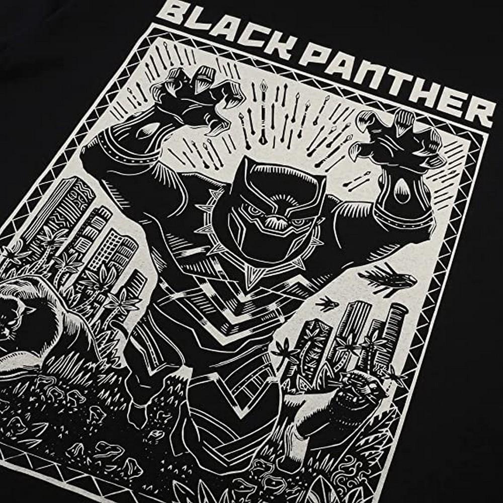 Black Panther Mens Linocut T-Shirt