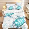 Three-Piece Marine Turtle Animal Digital Print Quilt Pillowcase Bedding Home Textile Kit