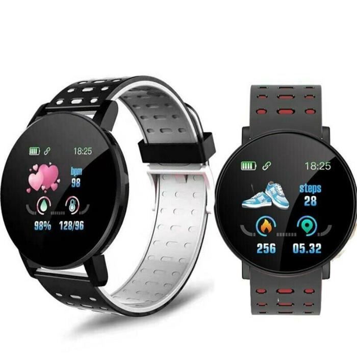 Montre connectée - SMARTWATCH - Étanche - Fréquence cardiaque - Podomètre - 1,3 pouce OLED
