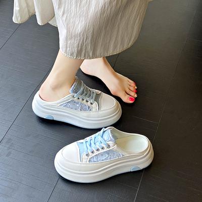 CRLAYDK Женские мюли на платформе для ходьбы с открытой пяткой, слипоны, домашние туфли с закрытым носком, повседневные шлепанцы для леди, уличные тапочки