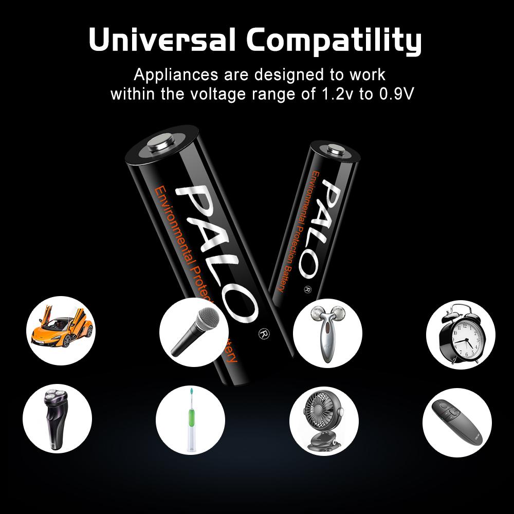 PALO 1.2V 2a AA Rechargeable Battery AA NiMH 1.2V Aa Rechargeable Batteries for Remote Control Toy Camera Battery