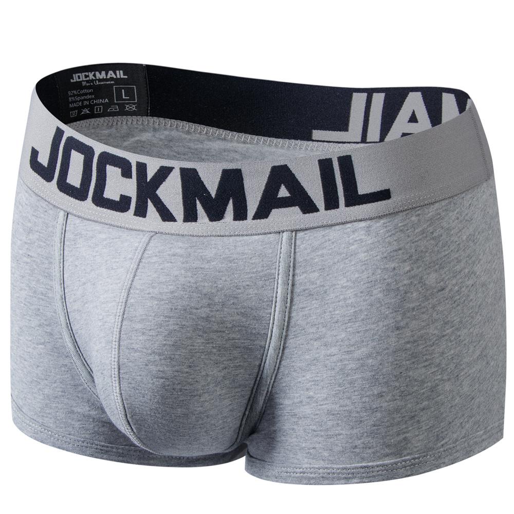 Boxer Briefs JOCKMAIL Brand Cotton Low Waist Solid Colour Breathable Sports Jacquard Waistband Men's Underwear