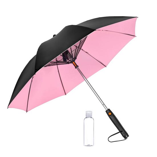 3-In-1 Umbrella with Fan Mister Battery Operated UV Sun Protection Umbrella Portable