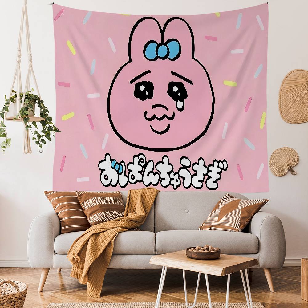 OOpanchu UUsagi Мультяшный Милый Мультяшный Гобелен Для Гостиной Дома Общежития Декор INS Домашний Декор