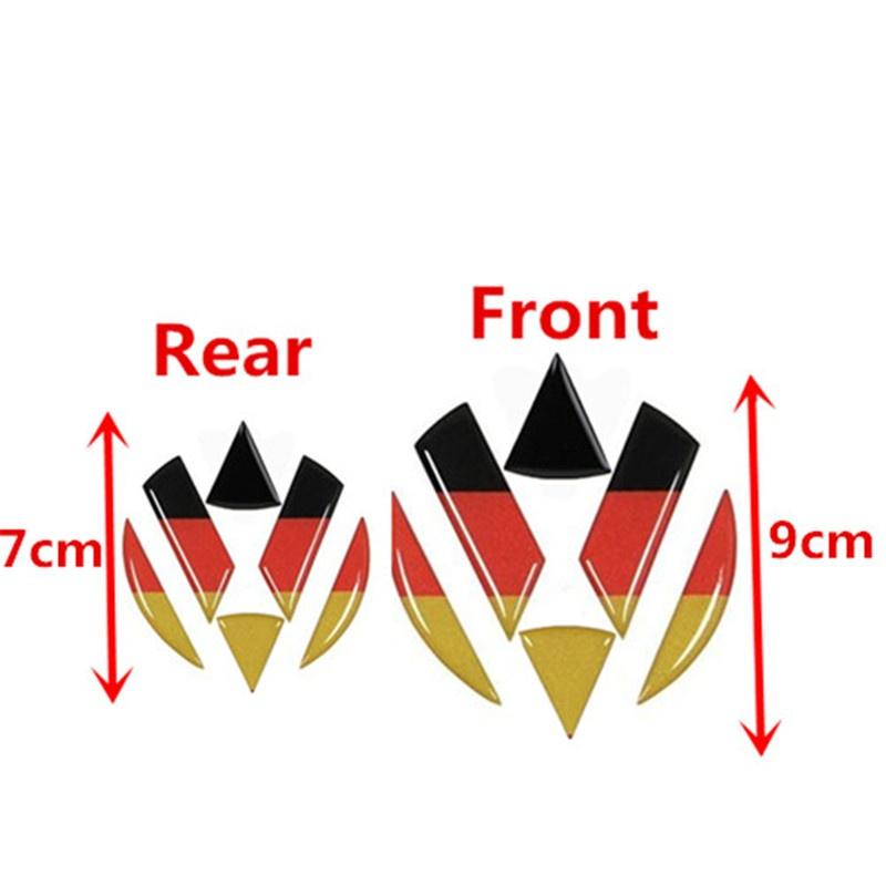 Наклейка на руль автомобиля, наклейка с флагом Германии, эмблема V + W, передняя и задняя эмблема для V + W