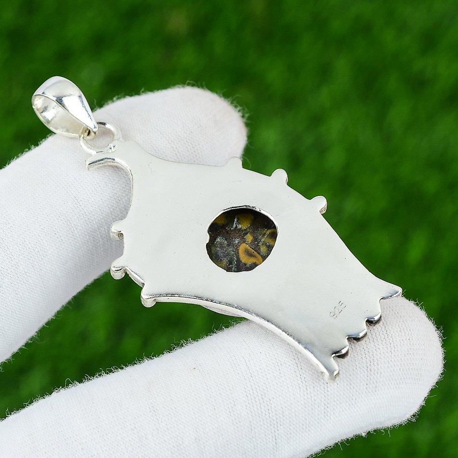 Натуральный Фруктовый Яшма Драгоценный Камень Ювелирное Изделие 925 Стерлинговое Серебро Подвеска Для Девочек