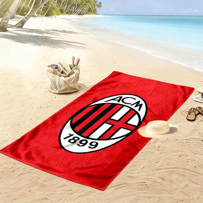 Пляжное полотенце с принтом AC Milan, Большое, Мягкое, Быстросохнущее, для Пляжа, Кемпинга, Плавания