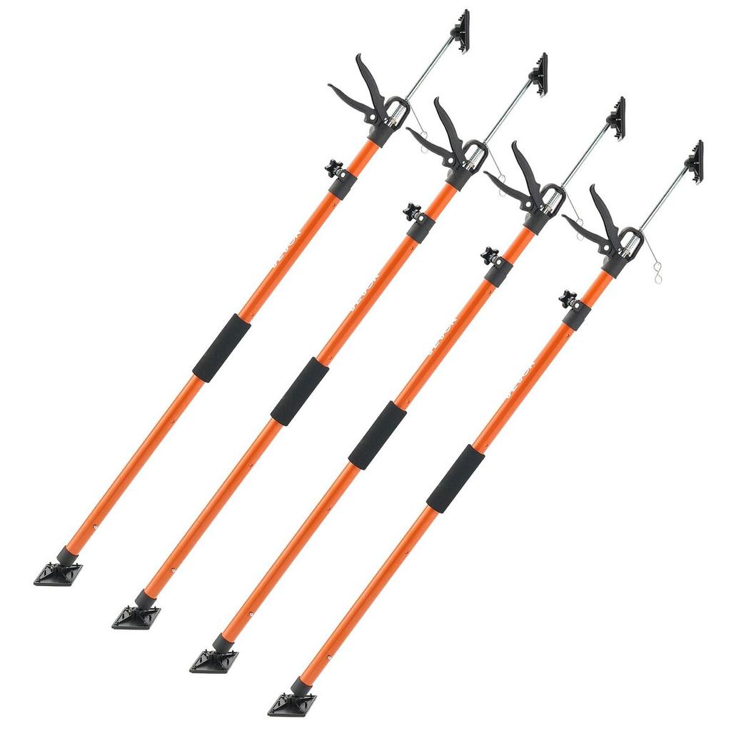 Cabinet Jack Support Pole, 4-Pack, 116-290 cm Steel Telescopic Quick Support Rod, Adjustable 3rd Hand System up to 70 kg Capacity for Installing