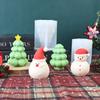 DIY Christmas Tree Candle Silicone Mold Cartoon Santa Snowman Craft Mold Handmade Soap Gypsum 2025 Xmas Gift Decoration Mold