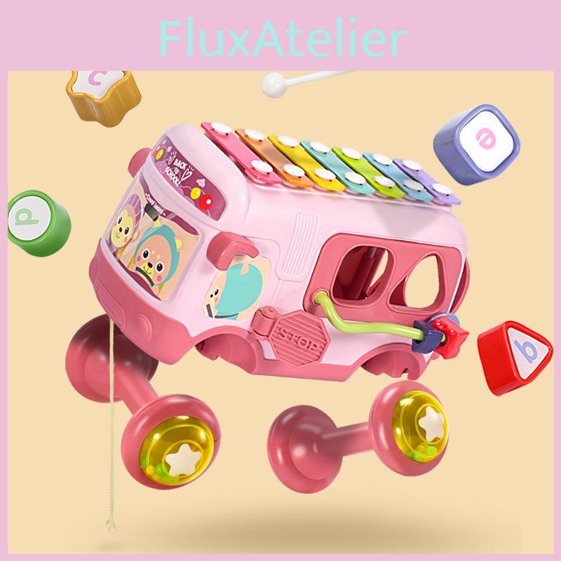 Красочный Ксилофон Автобус Красный Сенсорное Развитие Детская Музыкальная Игрушка Пластик