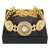 Chic Gold Color Women's Belt Round Buckle Robe Dress Waist Chain Jewelry Bridal Brown Belt