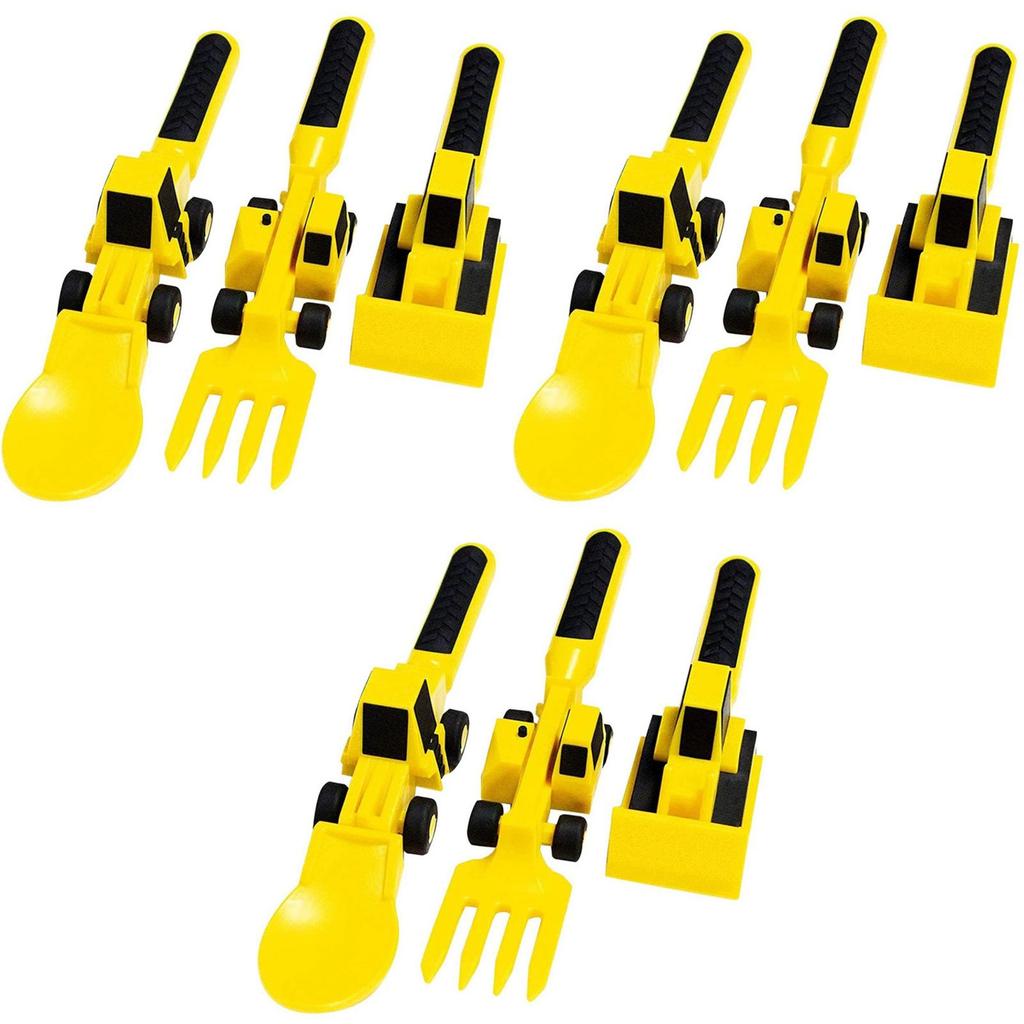 Набор столовых приборов Dinneractive на строительную тематику для детей Вилка-трактор и ложка-погрузчик