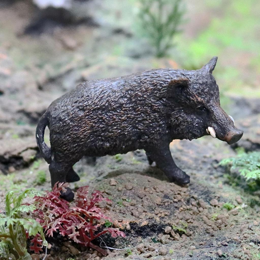 Boar Figurine for Garden Decor Cake Topper Jungle Animal Model Microlandscape