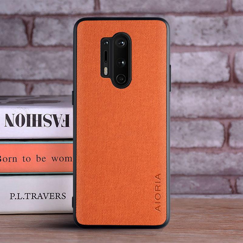 Textile Leather Case for Oneplus 8 Pro 8T soft TPU with back hard PC material camera protection design cover