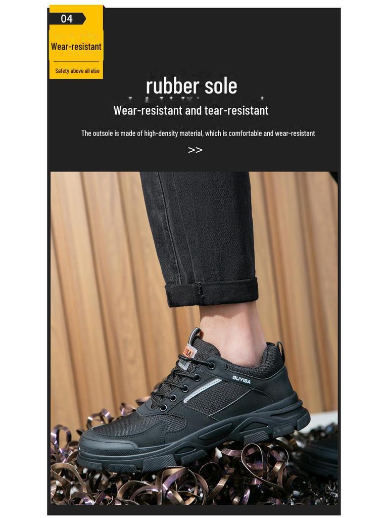 Мужская защитная обувь: Прочный, ударопрочный и антипрокольный, удобный, модный, идеально подходит для строительных площадок
