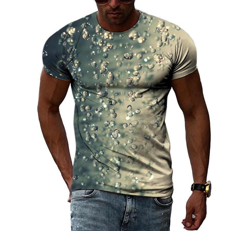 Модные футболки с графическим принтом «Капли воды» для мужчин, летние повседневные футболки с интересным принтом, хип-хоп, тренд Харадзюку, крутая блузка 5893