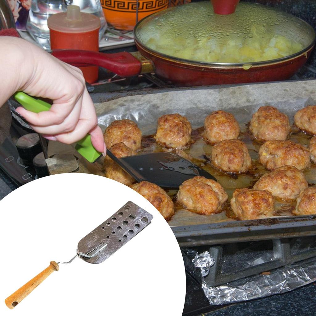 Лопатка для мясной котлеты Сверхпрочный кухонный инструмент Премиальный переворачиватель Тройная головка для барбекю на открытом воздухе