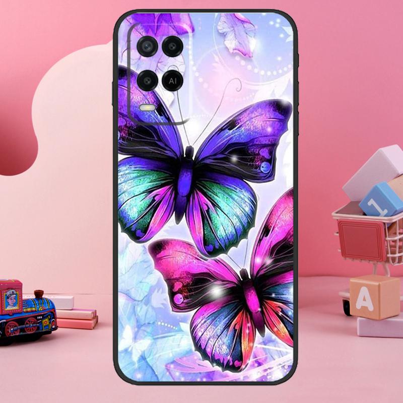 Черный Красивый Чехол-Бабочка Для Oppo A18 A38 A58 A78 A98 A74 A54 A94 A80 A60 A40 A96 A76 A16 A15 A17 A57 A77 A5 Pro