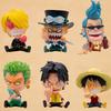 Аниме One Piece Рождественская Фигурка 8-10 см ПВХ Луффи Ророноа Зоро Милые Украшения Q Версия Украшение для Автомобиля Коллекционная Модель
