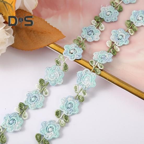 Цветочная кружевная отделка лента яркий цвет широко используется DIY ремесла вышитые крючком кружева отделка ткани украшения для шитья
