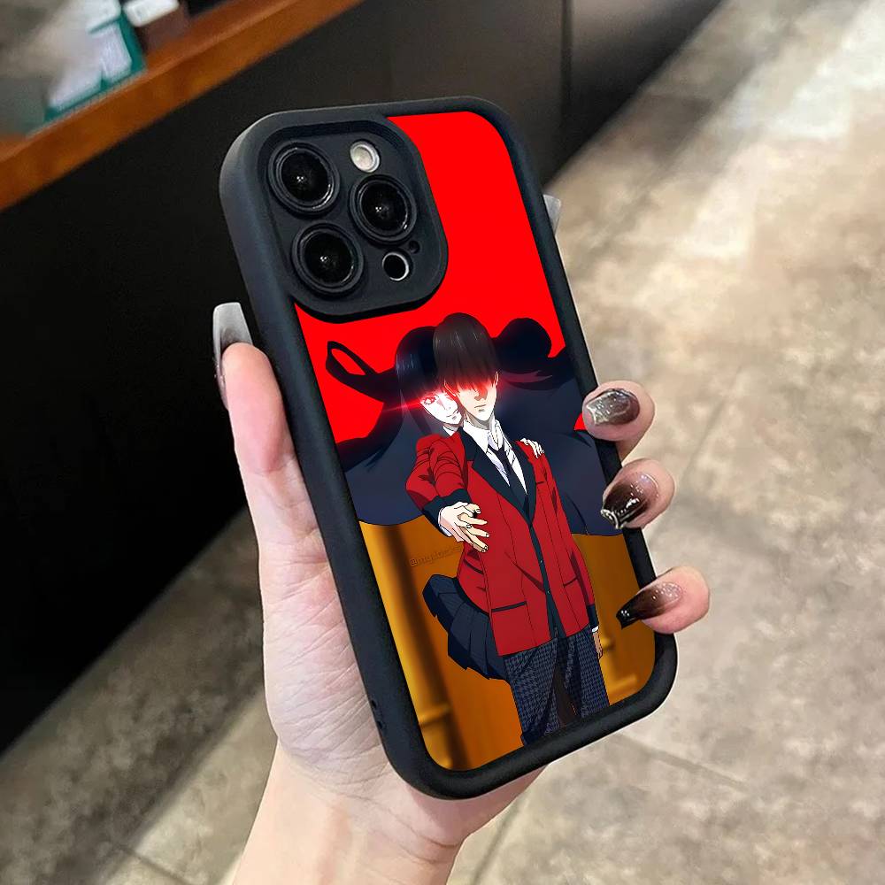 Чехол для телефона Yumeko Jabami K-Kakegurui для iPhone 17,16,15,14,13,12,11,Pro,Max,Plus,X,XS,SE4,E,Mini Черный Утолщенный край Чехол