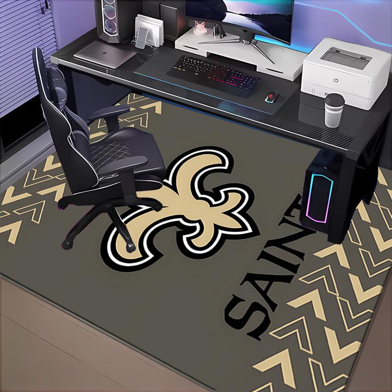 Orleans Saints Logo Rug Office Carpet Non-Slip Mat, Chair Rug Floor Covering for Gaming, Bedroom, Living Room , Home Decor Christmas Gift