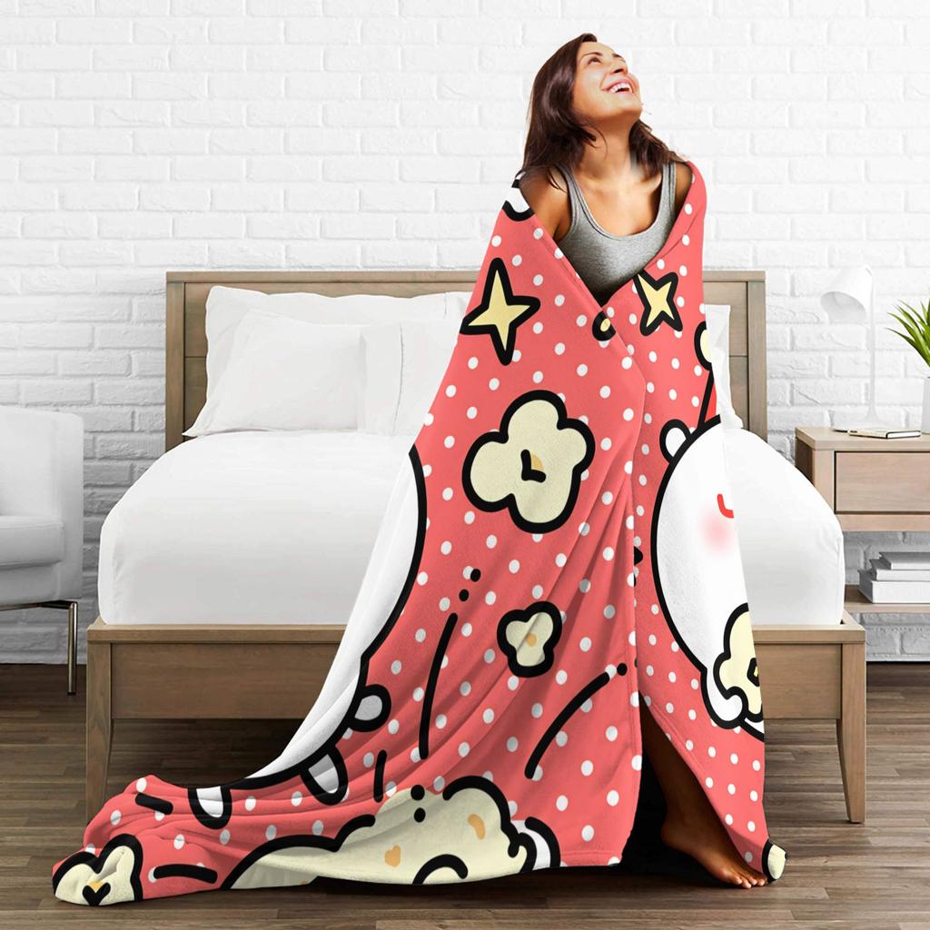 Joke Bear Blanket  Warm Novelty Plush Throw Blanket For Girls Boys Couch Chair Sofa Bed Flannel Bedspread Bed Cover