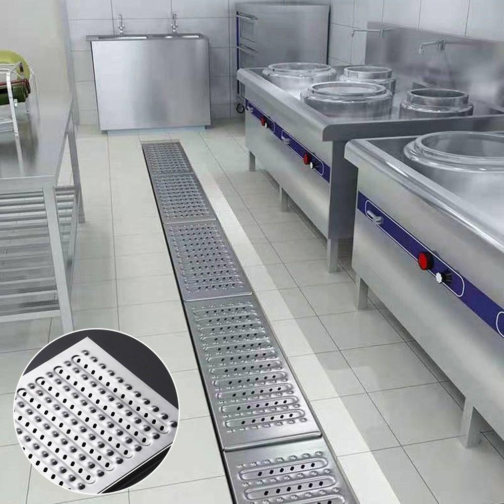 Rectangle Shape Shower Floor Drain Mesh Stainless Steel Linear Floor Drain Outdoor Courtyard
