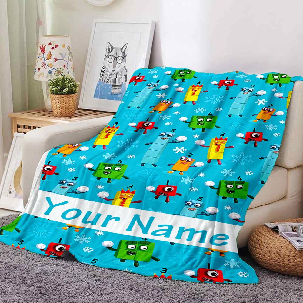 Numberblocks Blanket With Customizable Name Comfortable In All Seasons Suitable For Sofas Beds Travel Camping And Office Decoration Perfect Gift For