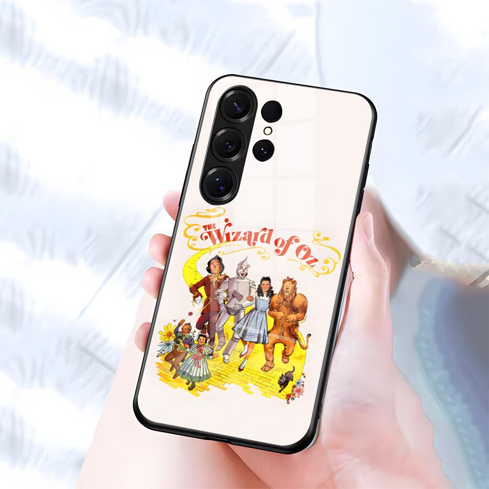 Чехол для телефона 'Волшебник из страны Оз' Для Samsung S26 S25 S24 FE S23 S22 S21 Plus S20 Ultra Note20Ultra Черная стеклянная крышка