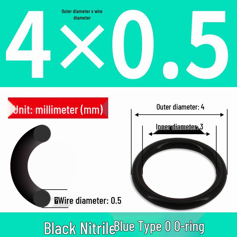 Прочное уплотнительное кольцо O-ring из нитрильной резины, Диаметры проволоки 0,4-0,8 мм, Водонепроницаемое и износостойкое уплотнительное кольцо