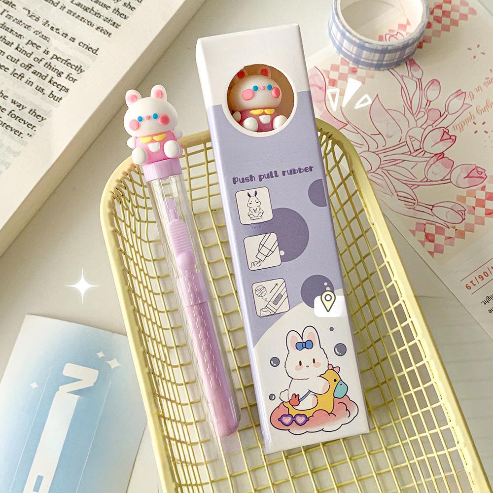 1 шт., кавайный ластик, креативный выдвижной стиль, канцелярский ластик для детей, милый ластик для карандашей с животными, студенческие принадлежности