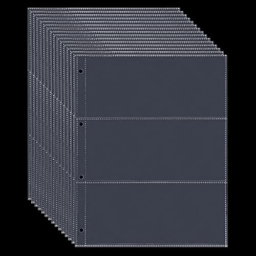 MUDOR 60-кармашковые страницы для хранения банкнот, материал ПП (ПВХ), Безкислотные, 3-кармановый держатель для банкнот, Листы-вкладыши для коллекционеров, Папки-вкладыши на 4 кольца