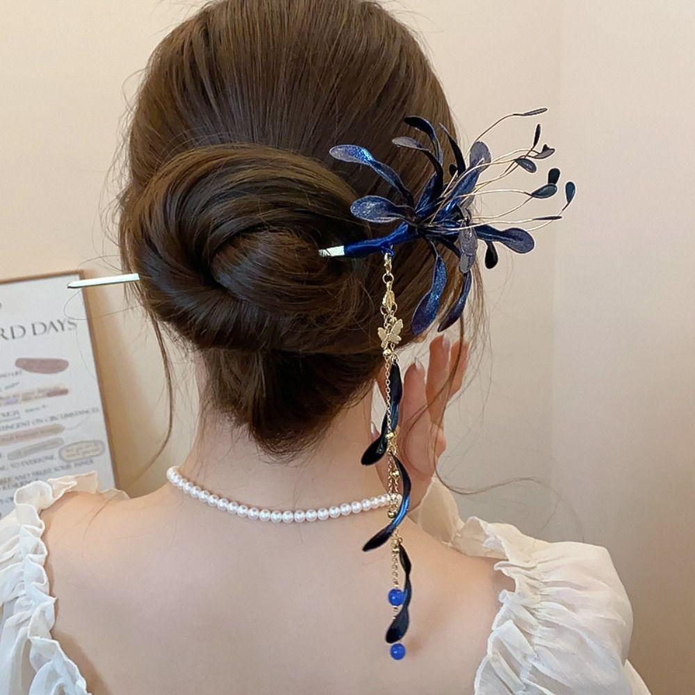 Палочки для волос в китайском стиле с цветком лилии-паука, палочки для ханфу, для женщины, девушки, аксессуары для волос