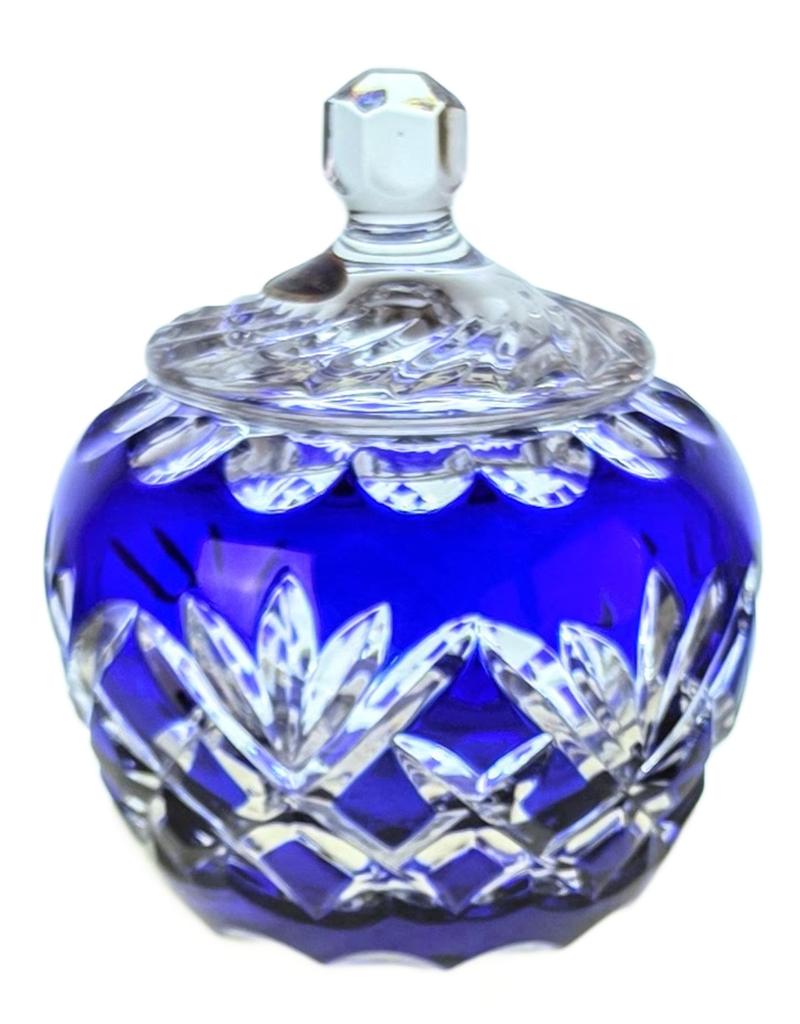 Cobalt Crystal Sugar Bowl 8 Pineapple