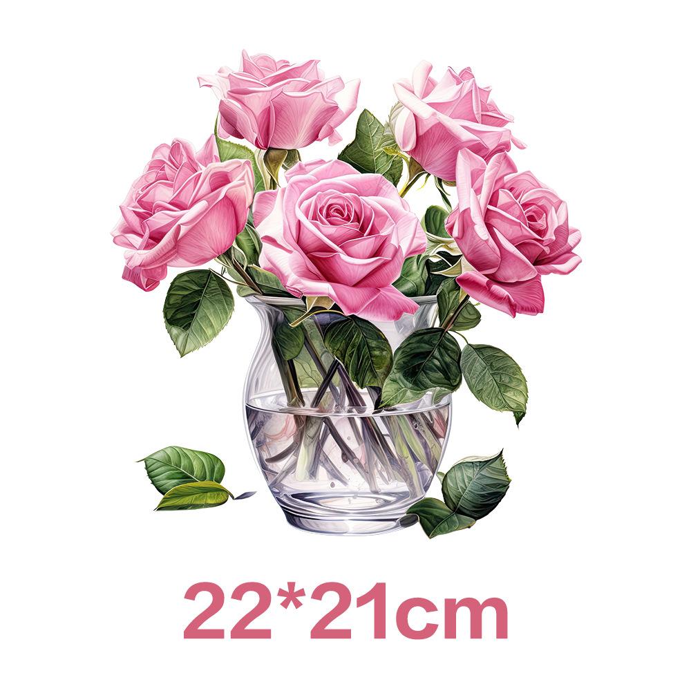 Цветочные термотрансферные наклейки Милый дизайн Готовые к приклеиванию Виниловые декали для термопереноса Аппликация для футболки Рюкзака Одежды