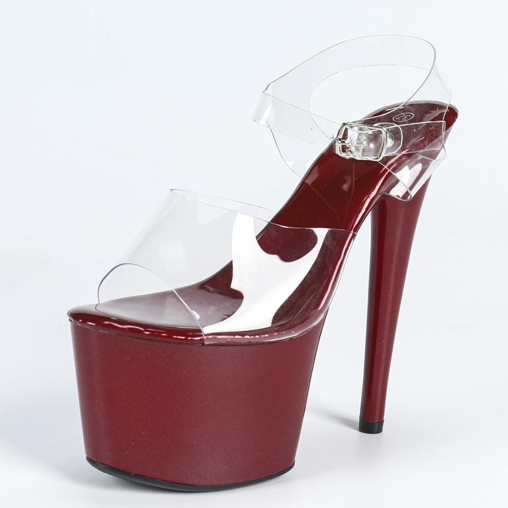 Модные женские 17-сантиметровые туфли на высоком каблуке, хрустальные свадебные босоножки, водонепроницаемые туфли на платформе и шпильке, модная обувь для свадебной вечеринки