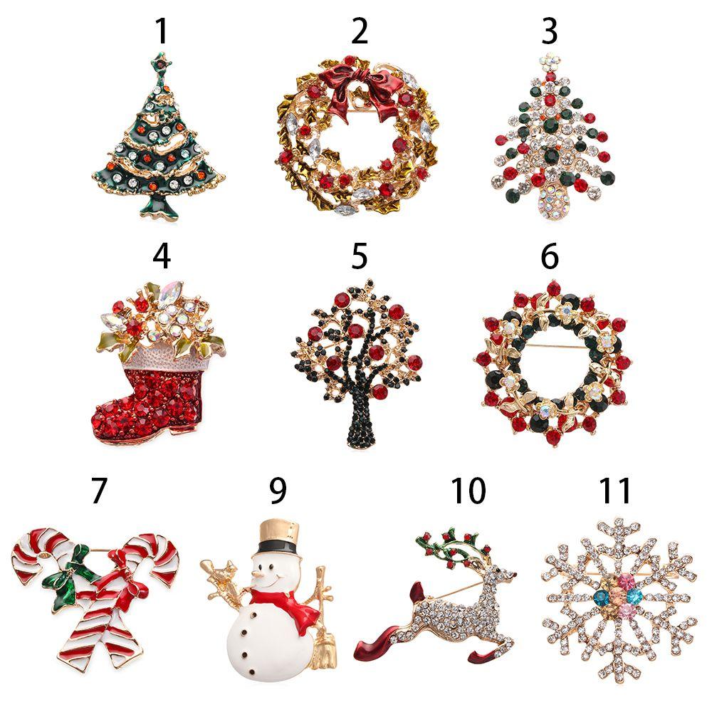 Стразы Модные украшения Рождественский подарок Рождественская брошь Значки Броши Значки Елка