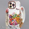 IPhone 14 Pro Case, Full Camera Protection, Shockproof, Skin-Friendly,, Protective Cover with Puff Case Design, Colorful Figurines + Lanyard