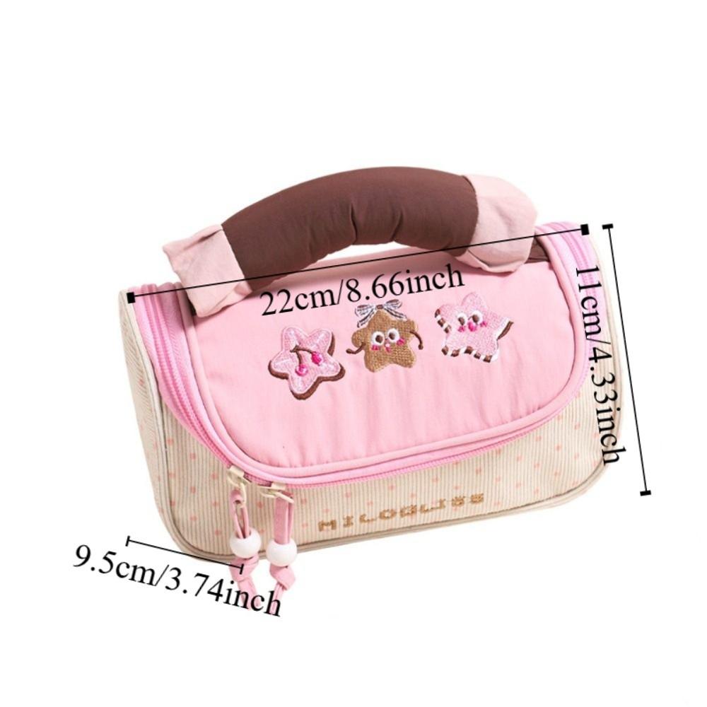 Multifunctional Handheld Makeup Bag Large Capacity Pencil Case Cute Pencil Pouch  School
