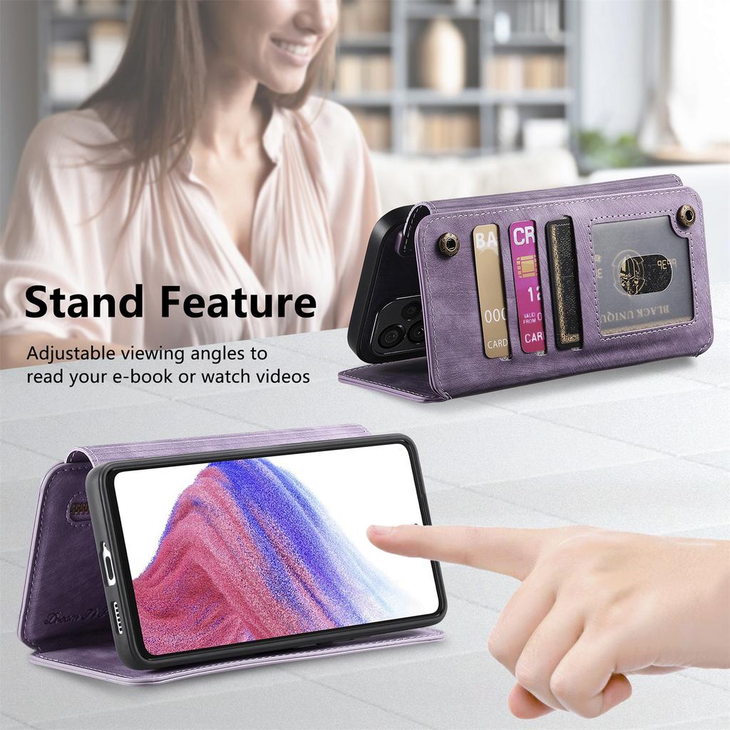 4-in-1 Wallet Case for Vivo Y02/Y02s/Y11/Y17/Y15/Y12/Y3/Y15S/Y10/Y16/Y20/Y21/Y35...series (Protector, Card Holder, Crossbody Bag, Stand)
