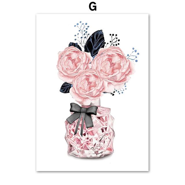 Модная девушка Париж Духи Каблуки Губная помада Макияж Искусство Холст Картина Плакаты на скандинавскую тему и принты Настенные картины Декор в гостиную без рамки