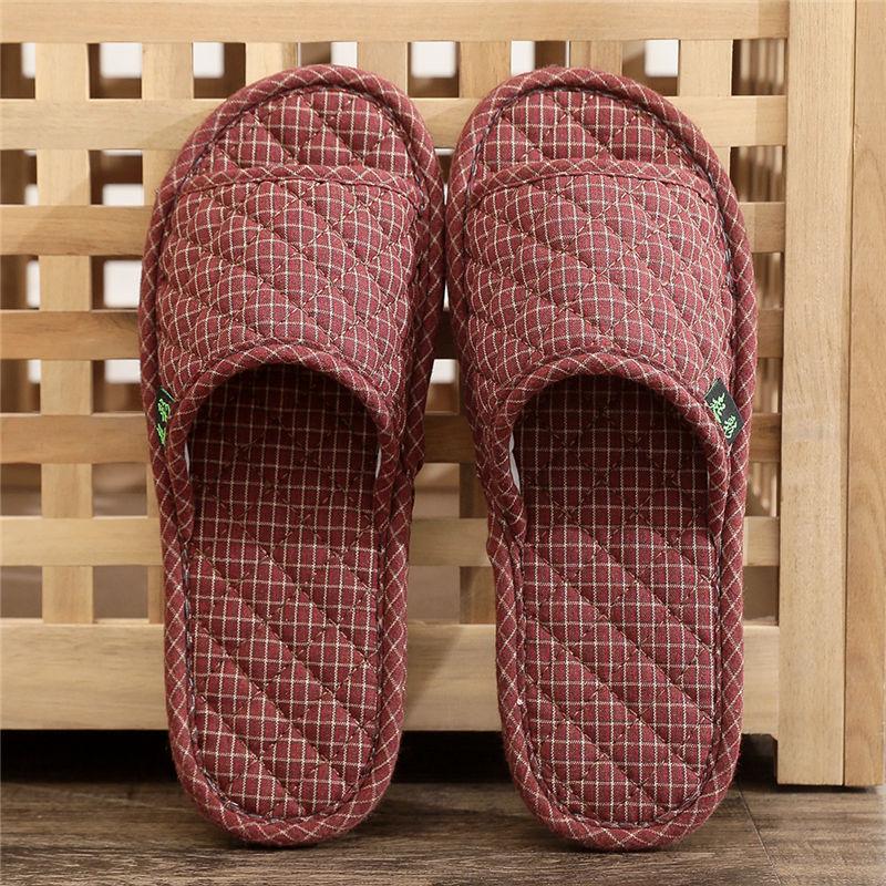 Cloth Bottom Slippers Couple Fresh and Versatile Home Indoor Silent Silent Does Not Hurt the Wooden Floor Men's and Women's Four Seasons