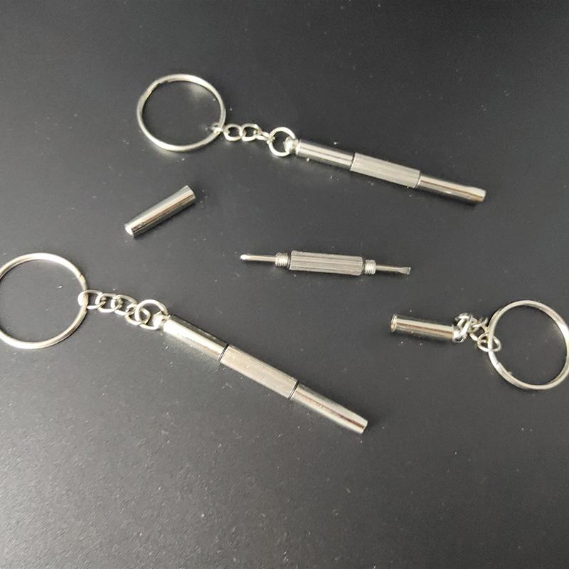 3 In 1 Eyeglass Screwdriver Portable Keychain Screwdriver Watch Repair Kit Tools