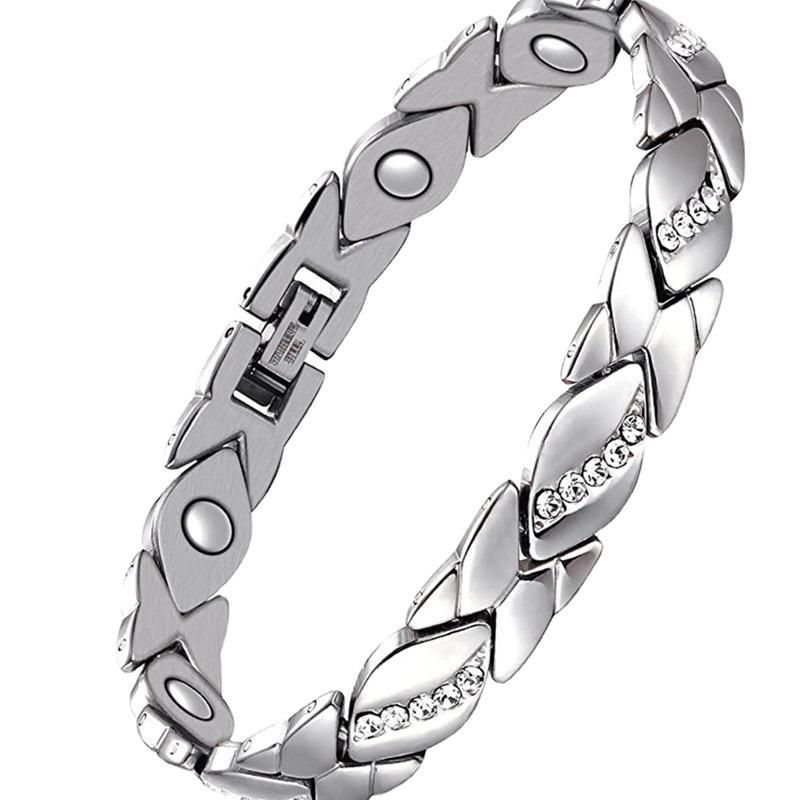 Yingqi Adjustable Antique Red Copper Diamond Magnetic Bangle Bracelet