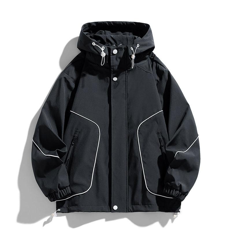 Мужская куртка большого размера с капюшоном для горного туризма и активного отдыха на весну и осень