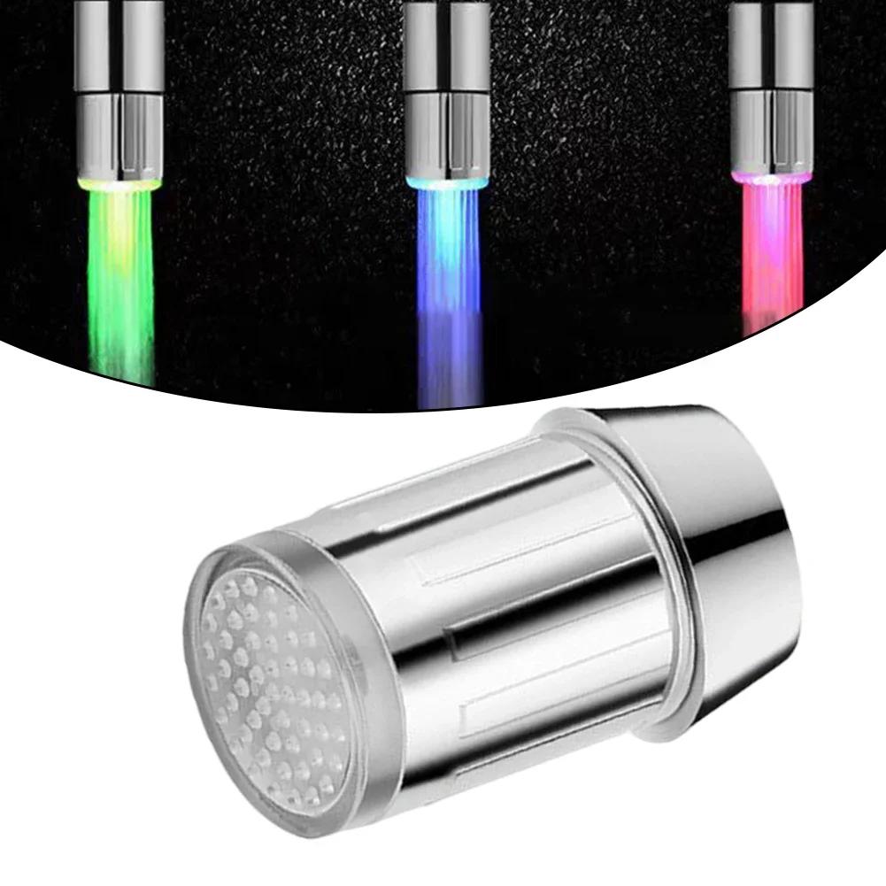 Luminous Changing LED Faucet Color Light Changing Blinking Temperature Control Water Faucet Kitchen Faucet Sprayer