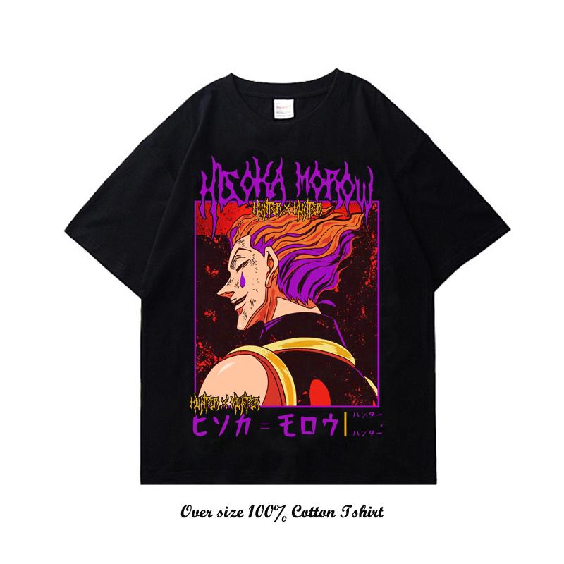 Японское аниме Hunter X Hunter футболка с графическим принтом винтажная больших размеров хлопковая футболка с круглым вырезом и коротким рукавом женская мужская
