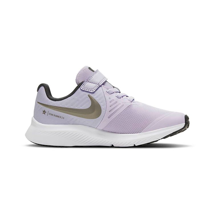 Nike Детские кроссовки Star Runner 2 PS Violet Frost Metallic Pewter Фиолетовый Темно-Дымчато-Серый Белый AT1801-502